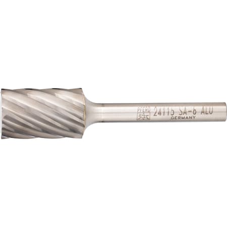 Pferd Carbide Bur - Cylind. Plain End, ALU Cut - 5/8" x 1" x 1/4" Shank - SA-6 24115